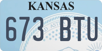 KS license plate 673BTU