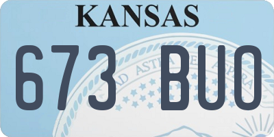 KS license plate 673BUO