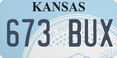 KS license plate 673BUX
