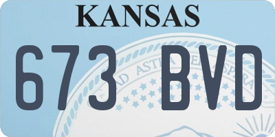 KS license plate 673BVD