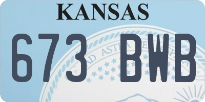 KS license plate 673BWB