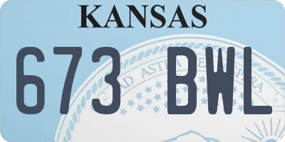 KS license plate 673BWL