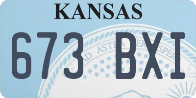 KS license plate 673BXI