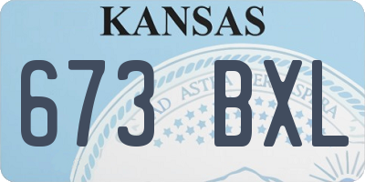 KS license plate 673BXL