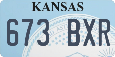 KS license plate 673BXR