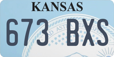 KS license plate 673BXS