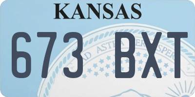 KS license plate 673BXT