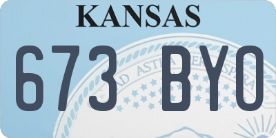 KS license plate 673BYO