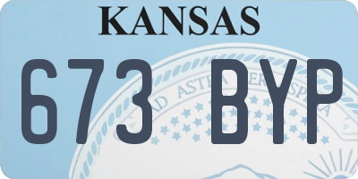 KS license plate 673BYP