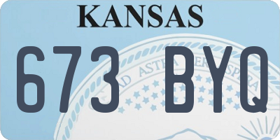 KS license plate 673BYQ