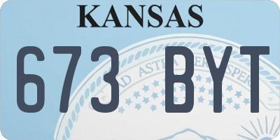 KS license plate 673BYT