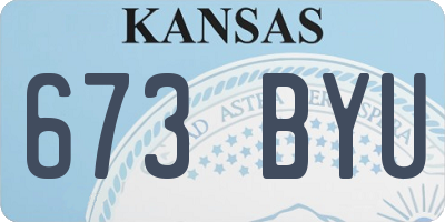 KS license plate 673BYU