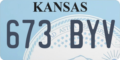 KS license plate 673BYV