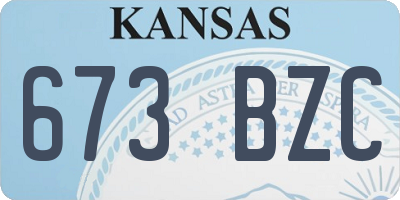 KS license plate 673BZC