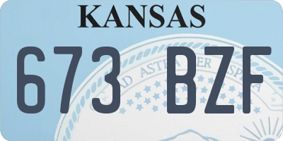 KS license plate 673BZF