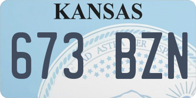 KS license plate 673BZN