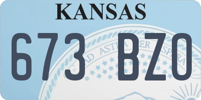 KS license plate 673BZO