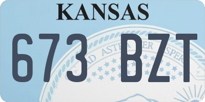 KS license plate 673BZT