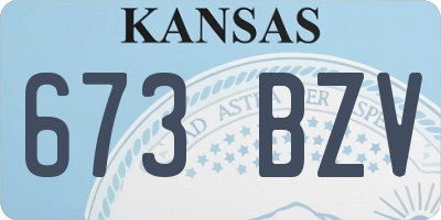 KS license plate 673BZV