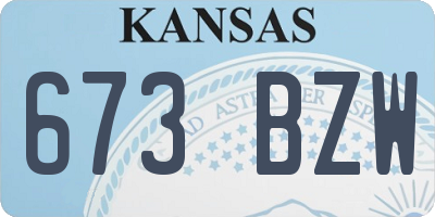 KS license plate 673BZW