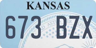 KS license plate 673BZX