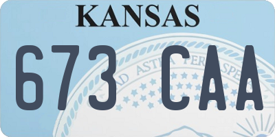 KS license plate 673CAA