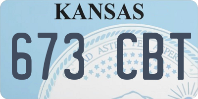 KS license plate 673CBT