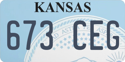 KS license plate 673CEG