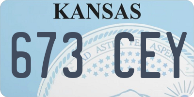KS license plate 673CEY