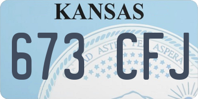 KS license plate 673CFJ