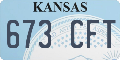 KS license plate 673CFT
