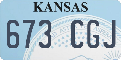 KS license plate 673CGJ