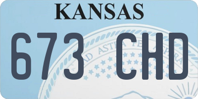 KS license plate 673CHD