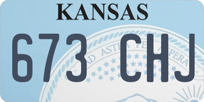 KS license plate 673CHJ