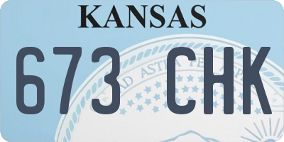 KS license plate 673CHK