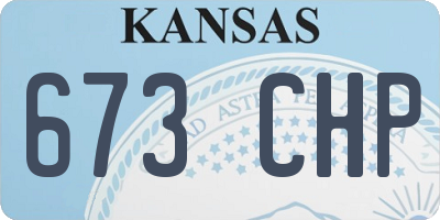 KS license plate 673CHP