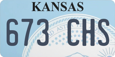 KS license plate 673CHS