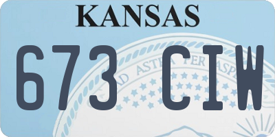 KS license plate 673CIW