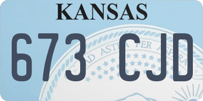 KS license plate 673CJD