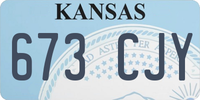 KS license plate 673CJY