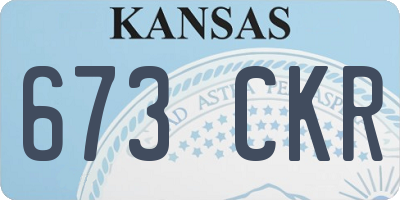 KS license plate 673CKR