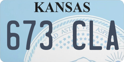 KS license plate 673CLA