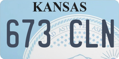 KS license plate 673CLN