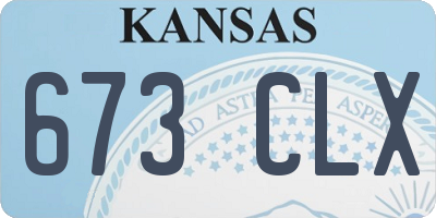 KS license plate 673CLX