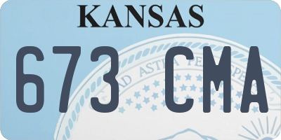KS license plate 673CMA