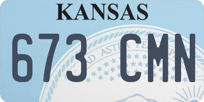 KS license plate 673CMN