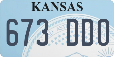 KS license plate 673DDO