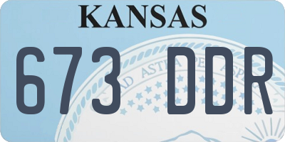 KS license plate 673DDR