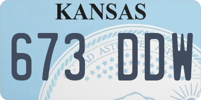 KS license plate 673DDW
