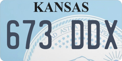 KS license plate 673DDX